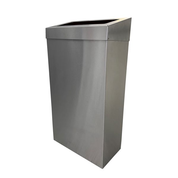 30L Open Top Stainless Steel Washroom Waste Bin in White